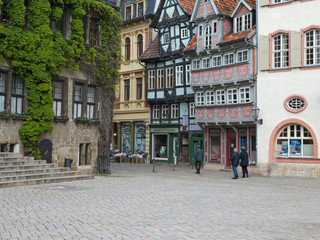 Fototapeta premium Marktplatz, Rathaus und hist. Häuser in Quedlinburg, Harz