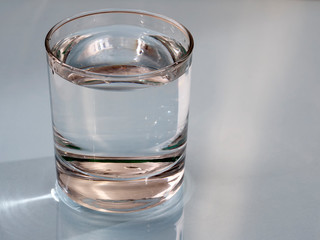 A glass of clean drinking water. In the world There is not enough fresh water