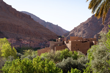 Fototapeta na wymiar Gorges du Toudra à Tinghir au Maroc