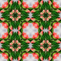 light natural wooden geometric floral seamless pattern