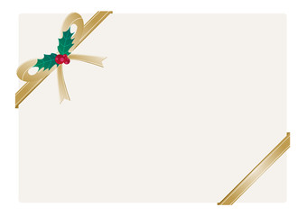 クリスマス リボン 柊 メッセージカード