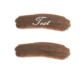 Grunge Paint stripe. Brush stroke. Brown isolated paintbrush. Modern Textured shape.