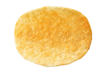 Potato chips isolated on a white background.