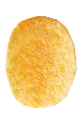 Potato chips isolated on a white background.