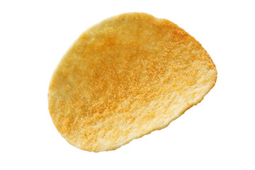Potato chips isolated on a white background.