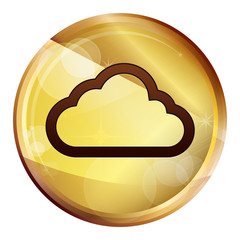 Cloud icon Abstract Brown Round Button