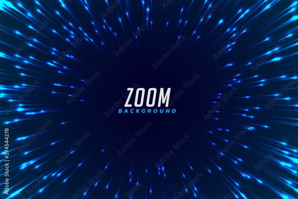 Canvas Prints abstract blue glowing zoom effect background