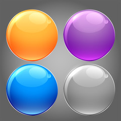shiny glossy set of circular buttons