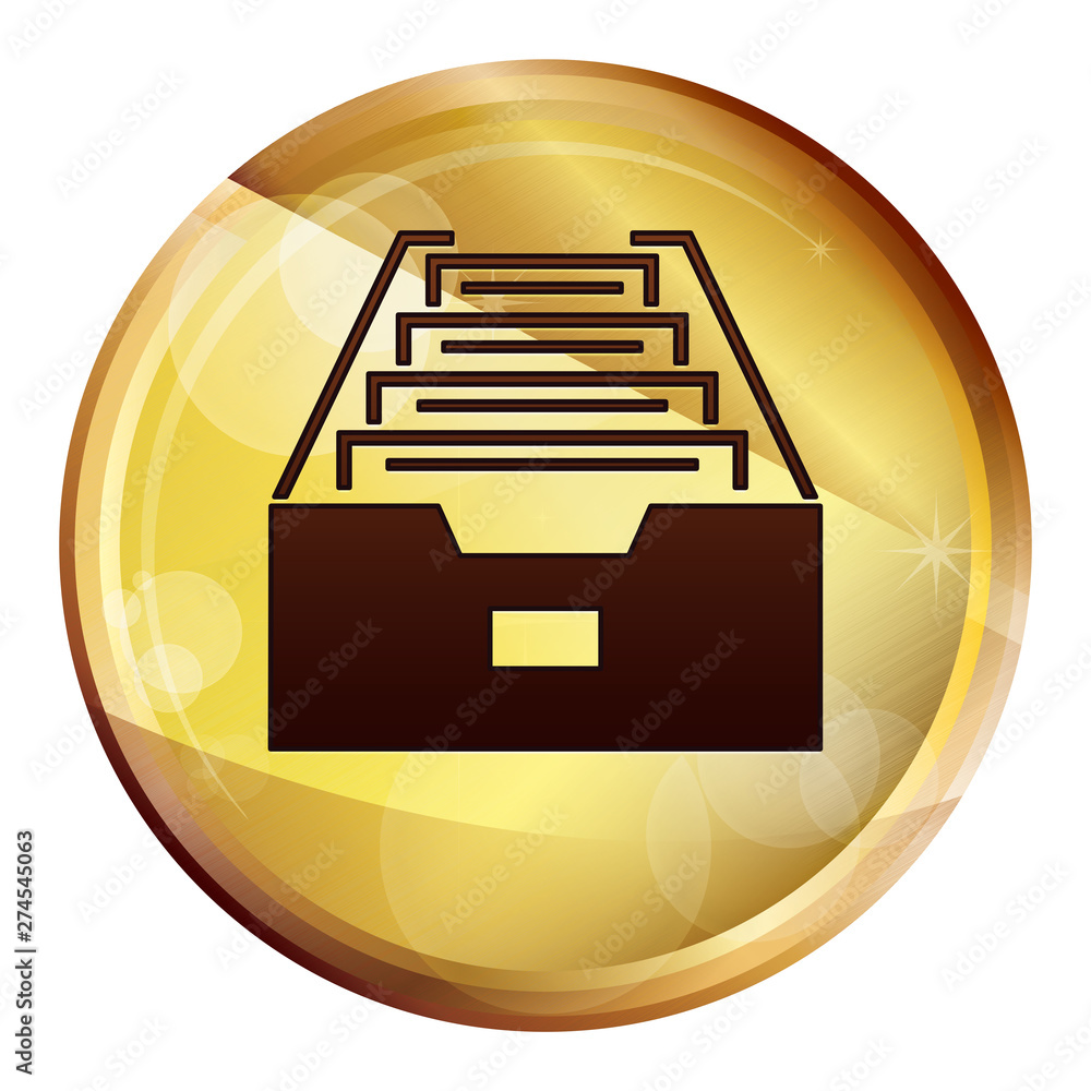 Wall mural folder archive cabinet icon abstract brown round button