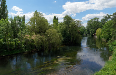 Fototapeta na wymiar Loing river in the French Gâtinais regional nature park