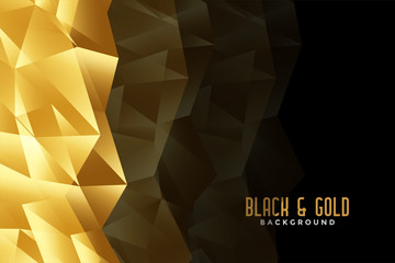 abstract low poly golden and black background