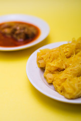 Traditional food on isolated background