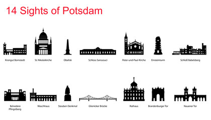 14 Sights of Potsdam - obrazy, fototapety, plakaty