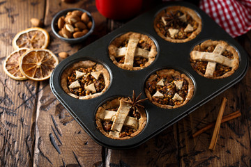 Homemade traditional British mince pies