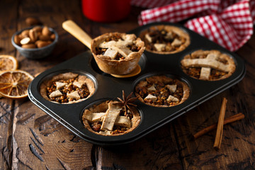 Homemade traditional British mince pies