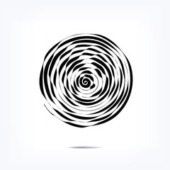 Shape of twisted lines in circle. Abstract illustration. Technology motion effect shape. Design element.