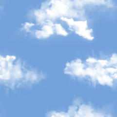 Naklejka na ściany i meble Sky pattern vector cloudy backdrop and blue clouded skyline heaven wallpaper illustration set of cloudscape with fluffy background