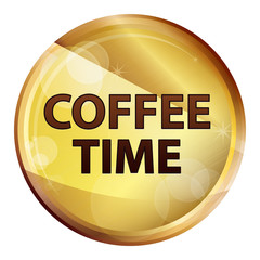 Coffee Time Abstract Brown Round Button