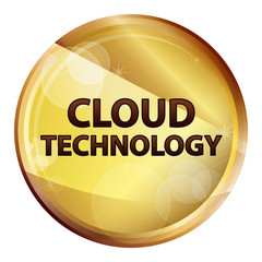 Cloud Technology Abstract Brown Round Button