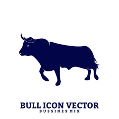Bull Design Vector. Silhouette of Bull. Vector illustration