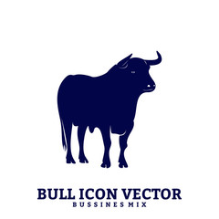 Bull Design Vector. Silhouette of Bull. Vector illustration