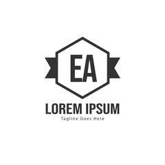 Initial EA logo template with modern frame. Minimalist EA letter logo vector illustration
