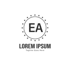 Fototapeta premium Initial EA logo template with modern frame. Minimalist EA letter logo vector illustration