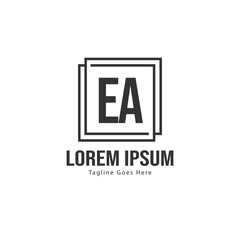 Obraz premium Initial EA logo template with modern frame. Minimalist EA letter logo vector illustration