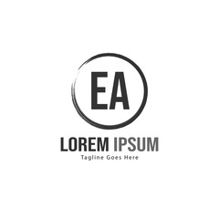 Fototapeta premium Initial EA logo template with modern frame. Minimalist EA letter logo vector illustration