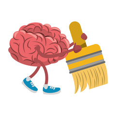 Human brain intelligence and creativity cartoons