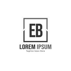 Obraz premium Initial EB logo template with modern frame. Minimalist EB letter logo vector illustration