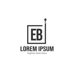 Obraz premium Initial EB logo template with modern frame. Minimalist EB letter logo vector illustration