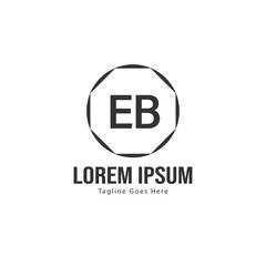 Obraz premium Initial EB logo template with modern frame. Minimalist EB letter logo vector illustration