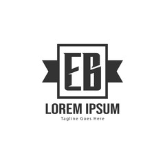 Initial EB logo template with modern frame. Minimalist EB letter logo vector illustration