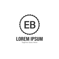 Obraz premium Initial EB logo template with modern frame. Minimalist EB letter logo vector illustration
