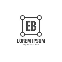 Fototapeta premium Initial EB logo template with modern frame. Minimalist EB letter logo vector illustration