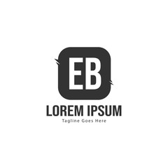 Initial EB logo template with modern frame. Minimalist EB letter logo vector illustration