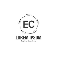 Obraz premium Initial EC logo template with modern frame. Minimalist EC letter logo vector illustration