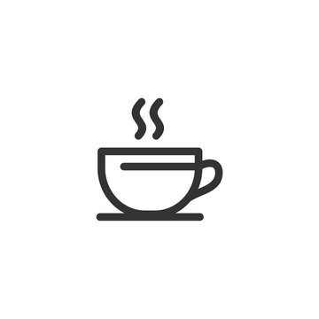 Cup Of Coffee. Coffee Cup Icon Template Black Color Editable. Coffee Symbol Flat Vector Sign Isolated On White Background. Simple Logo Vector Illustration For Graphic And Web Design.