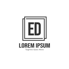 Obraz premium Initial ED logo template with modern frame. Minimalist ED letter logo vector illustration