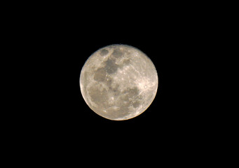Full moon on night time clear sky.