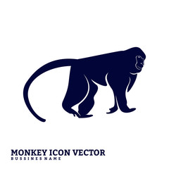 Monkey Design Vector. Silhouette of Monkey. Vector illustration