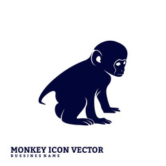 Monkey Design Vector. Silhouette of Monkey. Vector illustration
