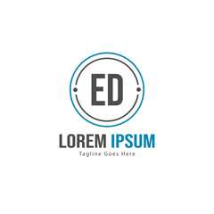 Obraz premium Initial ED logo template with modern frame. Minimalist ED letter logo vector illustration