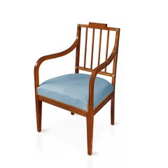 Ancient wooden chair isolated on white background