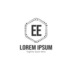 Obraz premium Initial EE logo template with modern frame. Minimalist EE letter logo vector illustration