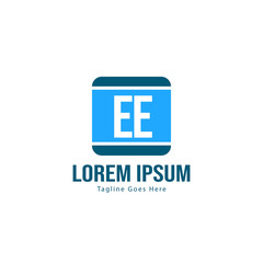 Fototapeta premium Initial EE logo template with modern frame. Minimalist EE letter logo vector illustration