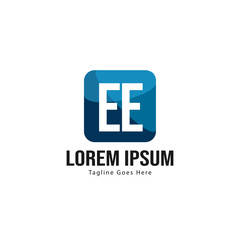 Obraz premium Initial EE logo template with modern frame. Minimalist EE letter logo vector illustration