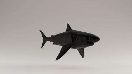 Fototapeta premium Black Great White Shark 3 Quarter Right View 3d illustration 3d render