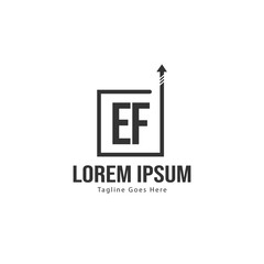 Obraz premium Initial EF logo template with modern frame. Minimalist EF letter logo vector illustration